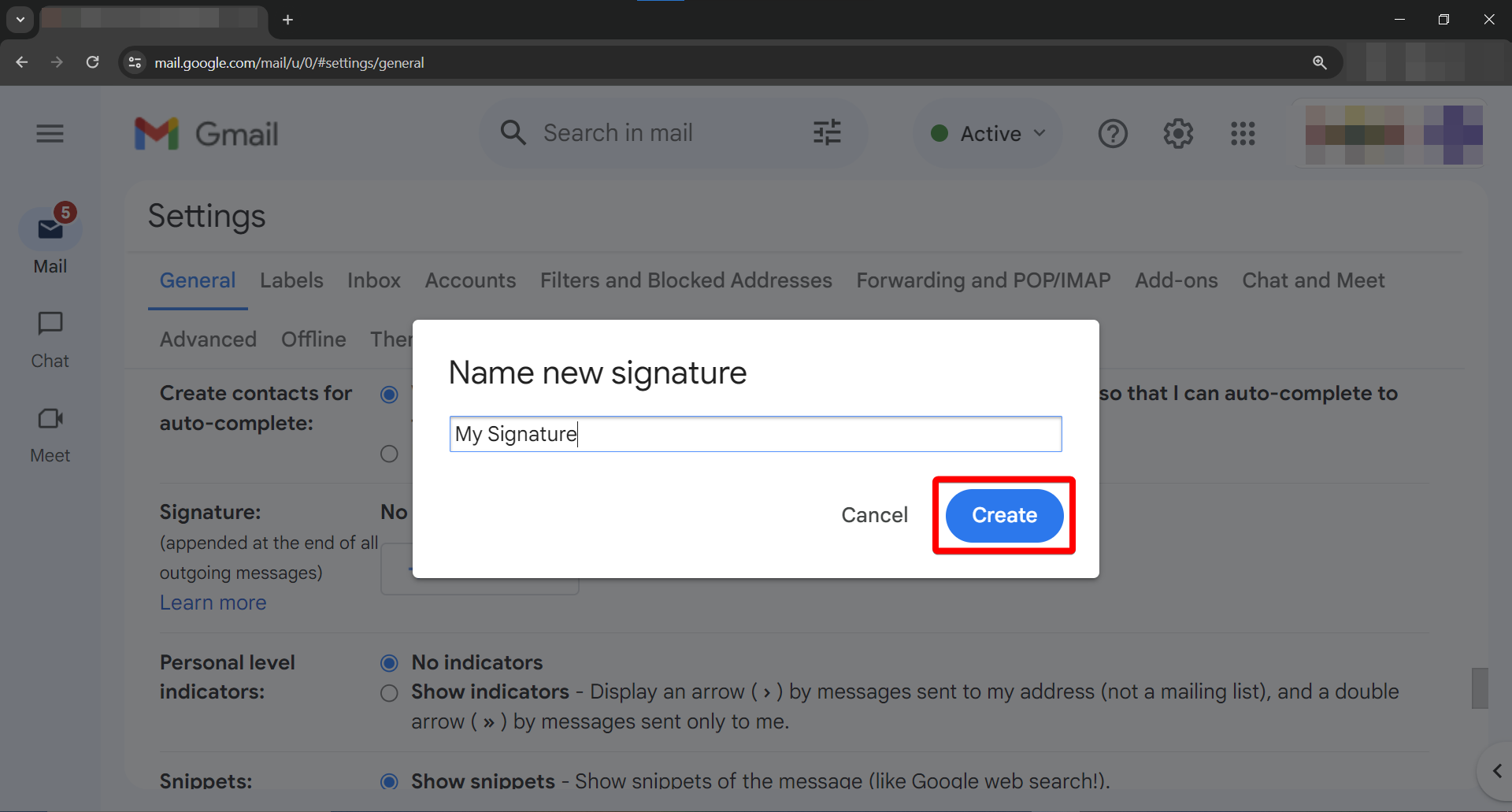 Step 9: Save Signature Name